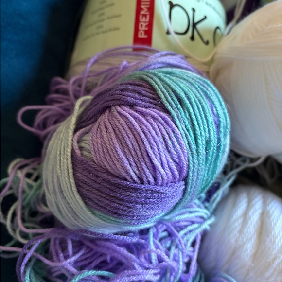 Assorted Baby & Soft Cotton Yarn Bundle in White, Lavender, Mint - Picture 12 of 12